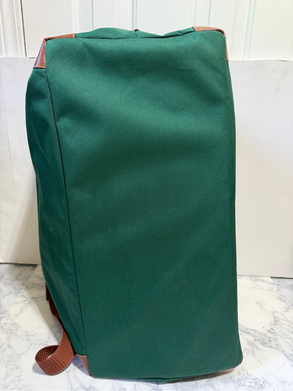 Vintage Ralph Lauren fragrance large green brown duffle travel crossbody bag - Picture 8 of 13